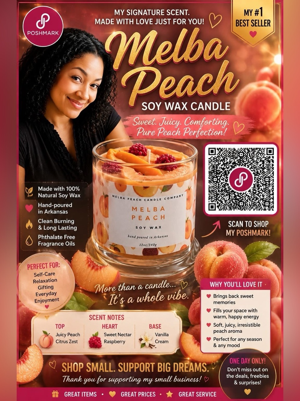 Melba Peach Scented Candle